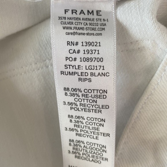 Frame Le Garcon Straight Leg High Rise Distressed Jeans Rigid Destroyed Holes - Picture 11 of 16